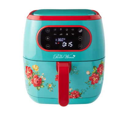 Vintage Floral 6.3 Quart Air Fryer with LED Screen, 13.46", New