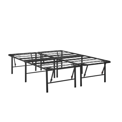 18 "High Profile Foldable Steel Full Platform Bed Frame, Black