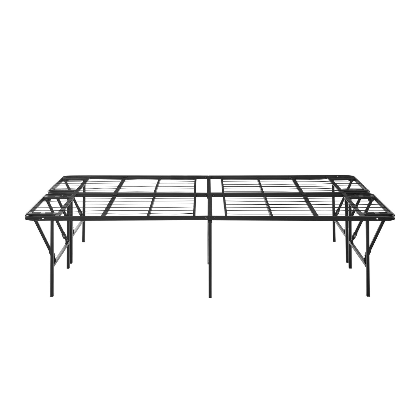 18 "High Profile Foldable Steel Full Platform Bed Frame, Black