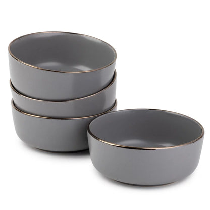 Servware Gray Ava Stoneware round Bowls, 4 Pack