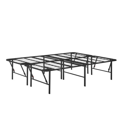 18 "High Profile Foldable Steel Full Platform Bed Frame, Black